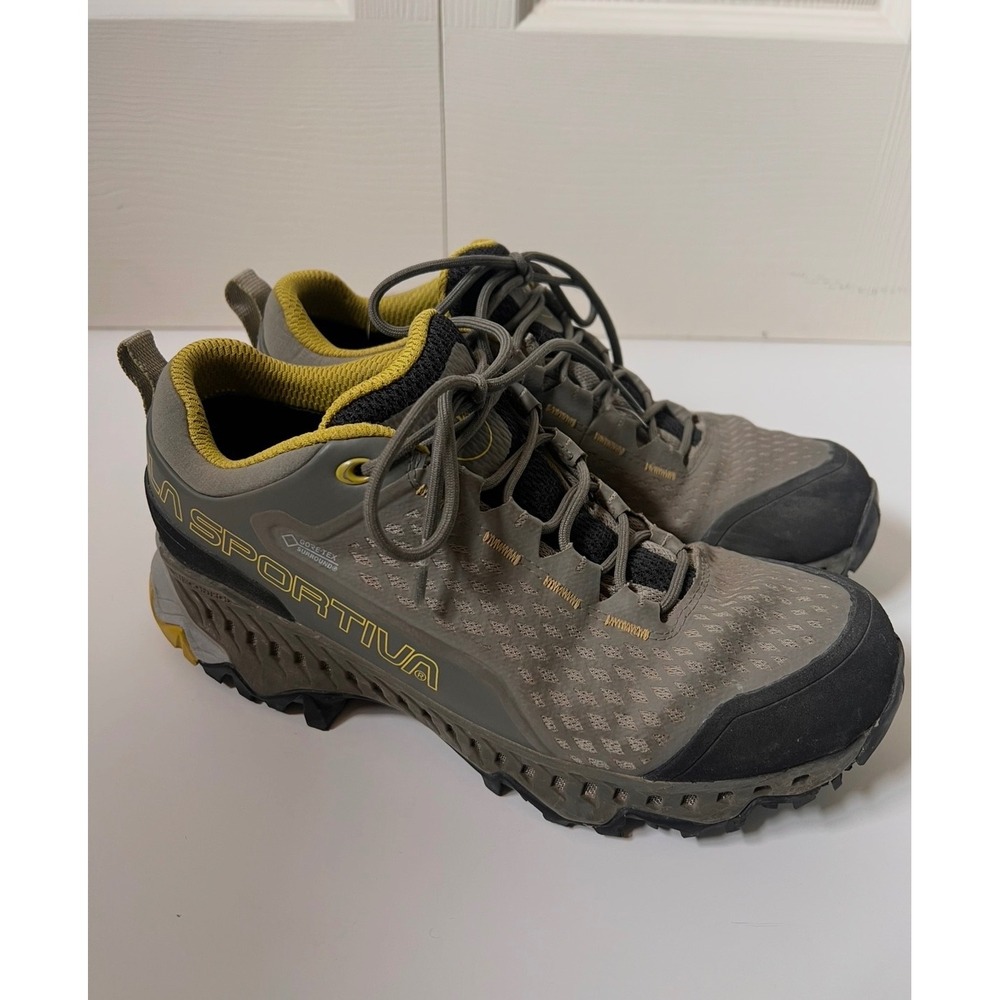 La Sportiva Spire GTX Hiking Shoes Grey Yellow Gore-Tex Vibram Womens 7.5 2089-C